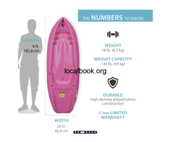 Lifetime 90098 Wave Youth 6' Solo Kayak - Pink - 3